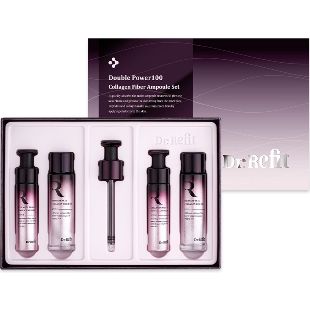 Dr. Refit three-dimensional projection pulling thread lifting collagen thread 2p x 50mg + elasticity ampoule 2p x 18mg + eyedropper set purple