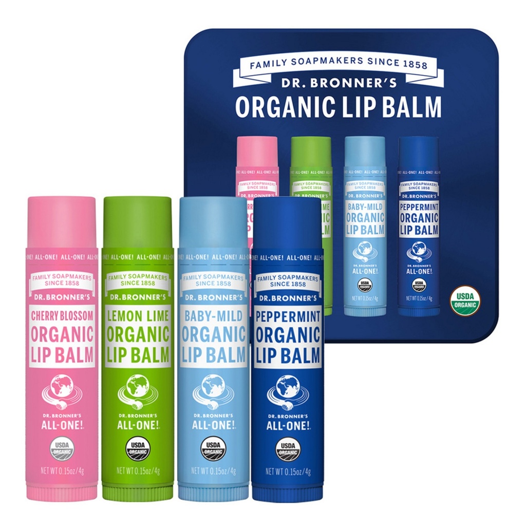 Dr. Bronner's Organic Lip Balm Pepper 4 Set