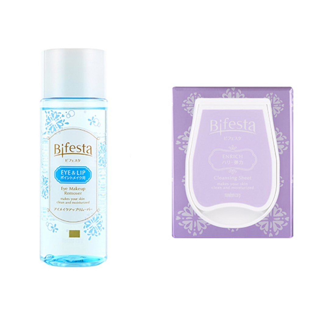 Bifesta Eye Makeup Remover + Cleansing Sheet Coenzyme Q10