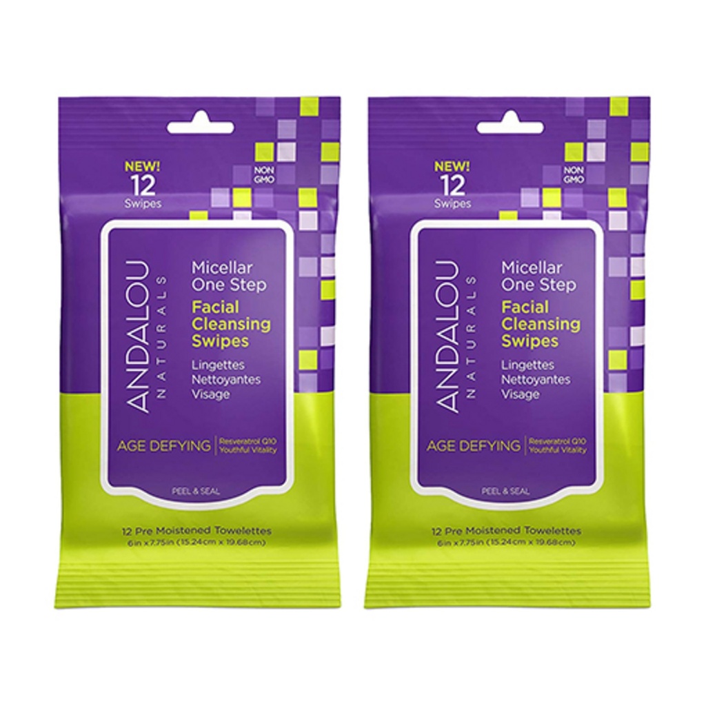 Andalou Naturals Facial Cleansing Swipe Age Defying 15.24 x 19.68cm