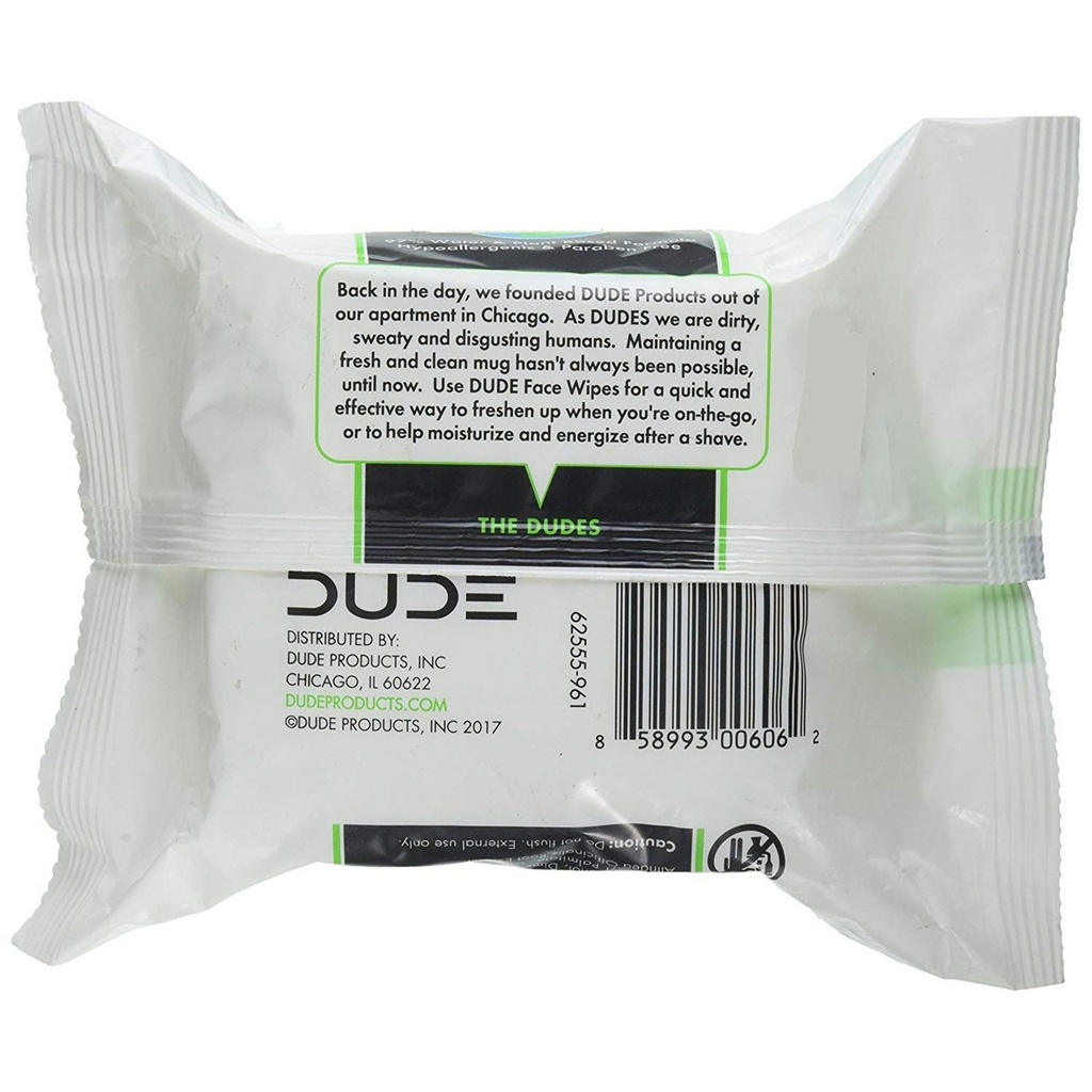 Dude Face Wipe Energize 18.8 x 18.3cm