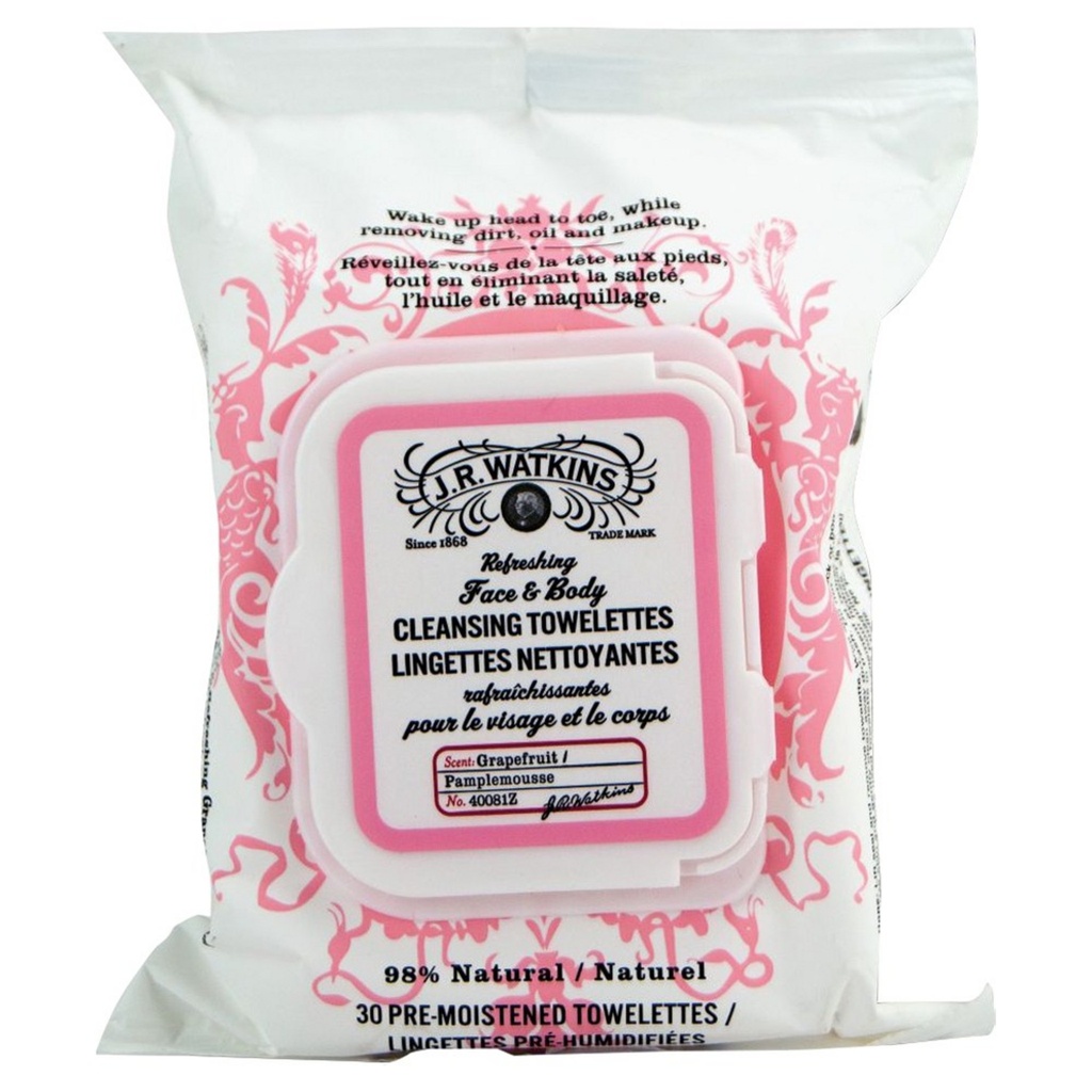 Jr Watkins Refreshing Face & Body Cleansing Towelette Grapefruit