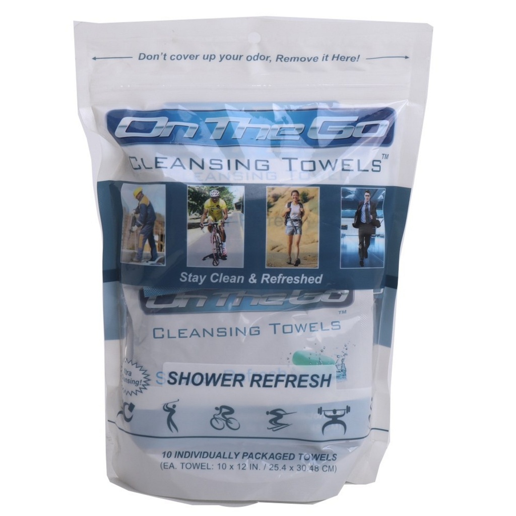 On the Go Towels Cleansing Towel Shower Refresh 25.4 x 30.48cm