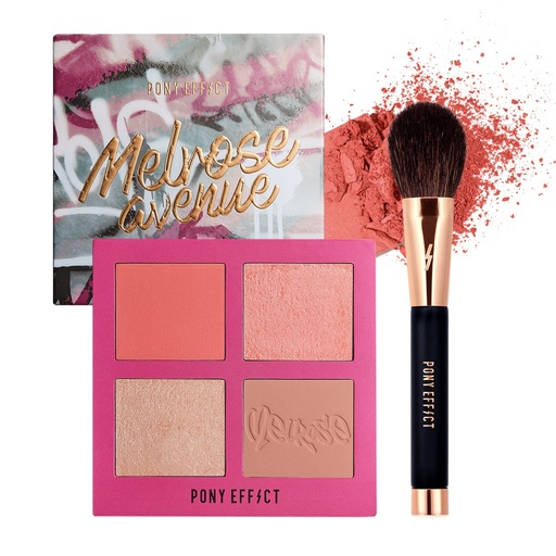 [SKU_2QH87NL_4W7SQBA] Pony Effect LA DAYS Blusher 02 Melrose Avenue + Cheek Shading Brush Set