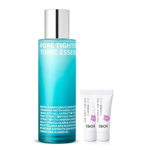 [SKU_2BWAETS_35L4KSB] Isoi Bulgarian Rose Pore Tightening Tonic Essence 130ml + Moisture Cleansing Foam 7ml x 2p Set