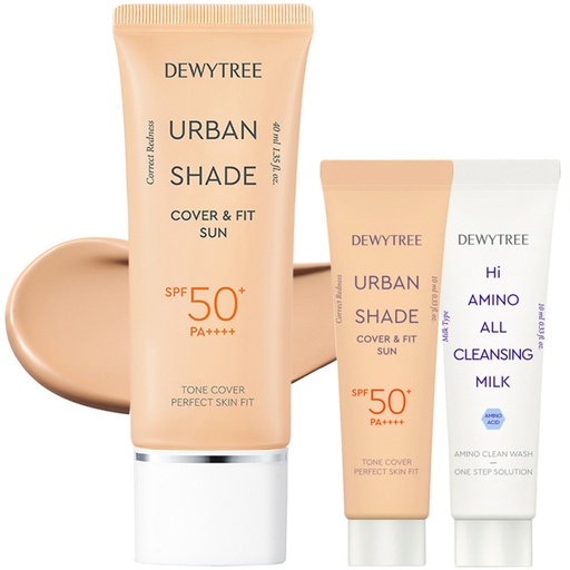 [SKU_36O8MYS_7PN37Y9] Dewytree Urban Shade Cover & Fit Sun Cream SPF50+ PA++++ 40ml + 10ml + Cleansing Milk 10ml Set