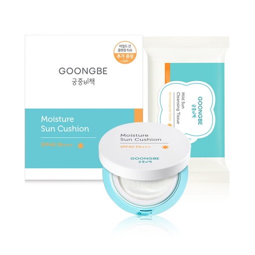 [SKU_2YJ7KMV_6ENKHYN] Goongsecret Moisture Sun Cushion SPF 40 PA+++ Original 14g + Mild Sun Cleansing Tissue