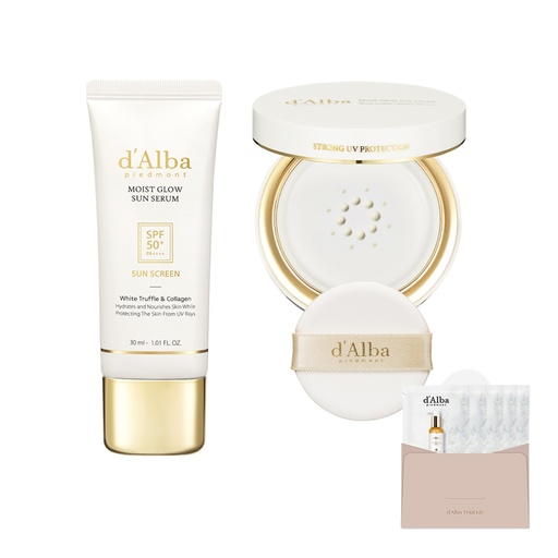 [SKU_2YYVFVD_6HAISEO] Dalba Moist Glow Sun Serum Pact Type SPF50+ PA++++ 13ml + Tube Type 30ml + Serum Cleanser 3ml x 5p Set