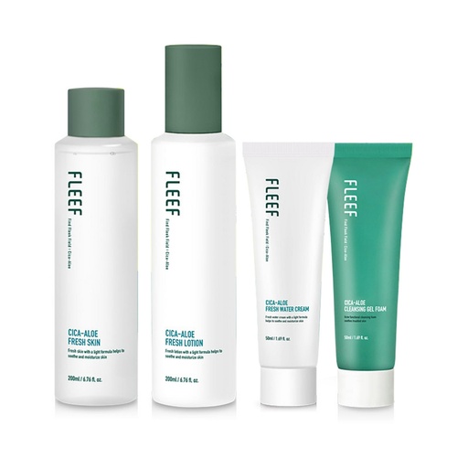 [SKU_2ZQB6AF_6M6BCFY] Flip Cica Aloe Fresh Gift Set Fresh Skin 200ml + Fresh Lotion 200ml + Moisture Cream 50ml + Gel Foam 50ml