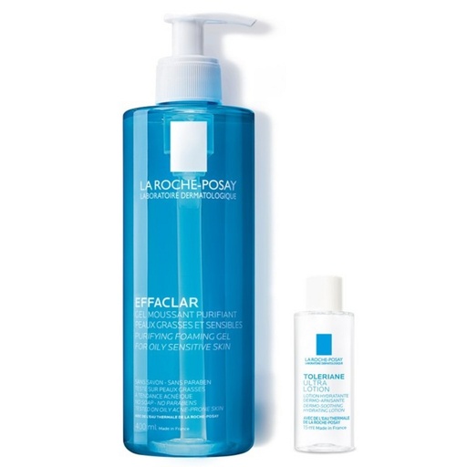 [SKU_32694YE_70XKK6L] La Roche Posay Trouble Care Cleanser Effaclar Purifying Foaming Gel 400ml + Tolerian Ultra Lotion 15ml