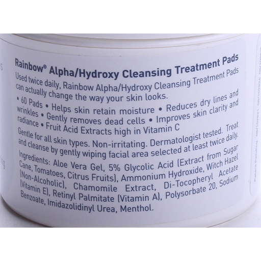 [SKU_8BOE_LDSF] Rainbow Research Alpha Hydroxy Cleansing Treatment Pads