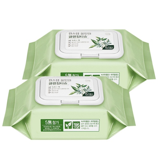 [SKU_1076YN_3G580A] Ernesty One-Step All-in-One Cleansing Tissue Green Tea Mugwort