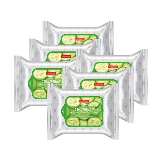 [SKU_6XSK8_TURBF] Purederm Cucumber Makeup Cleansing Tissue