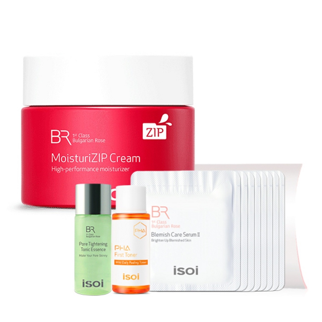 Isoi Bulgarian Rose Moisture Zip Cream 50g + 6 types of experience components sent randomly