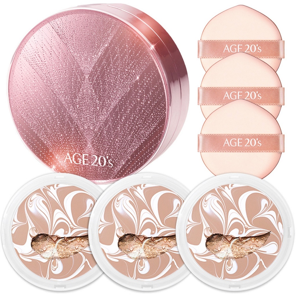 Age to Wen's Twinkle Edition Essence Cover Pact Case + Refill 12.5g x 3p
