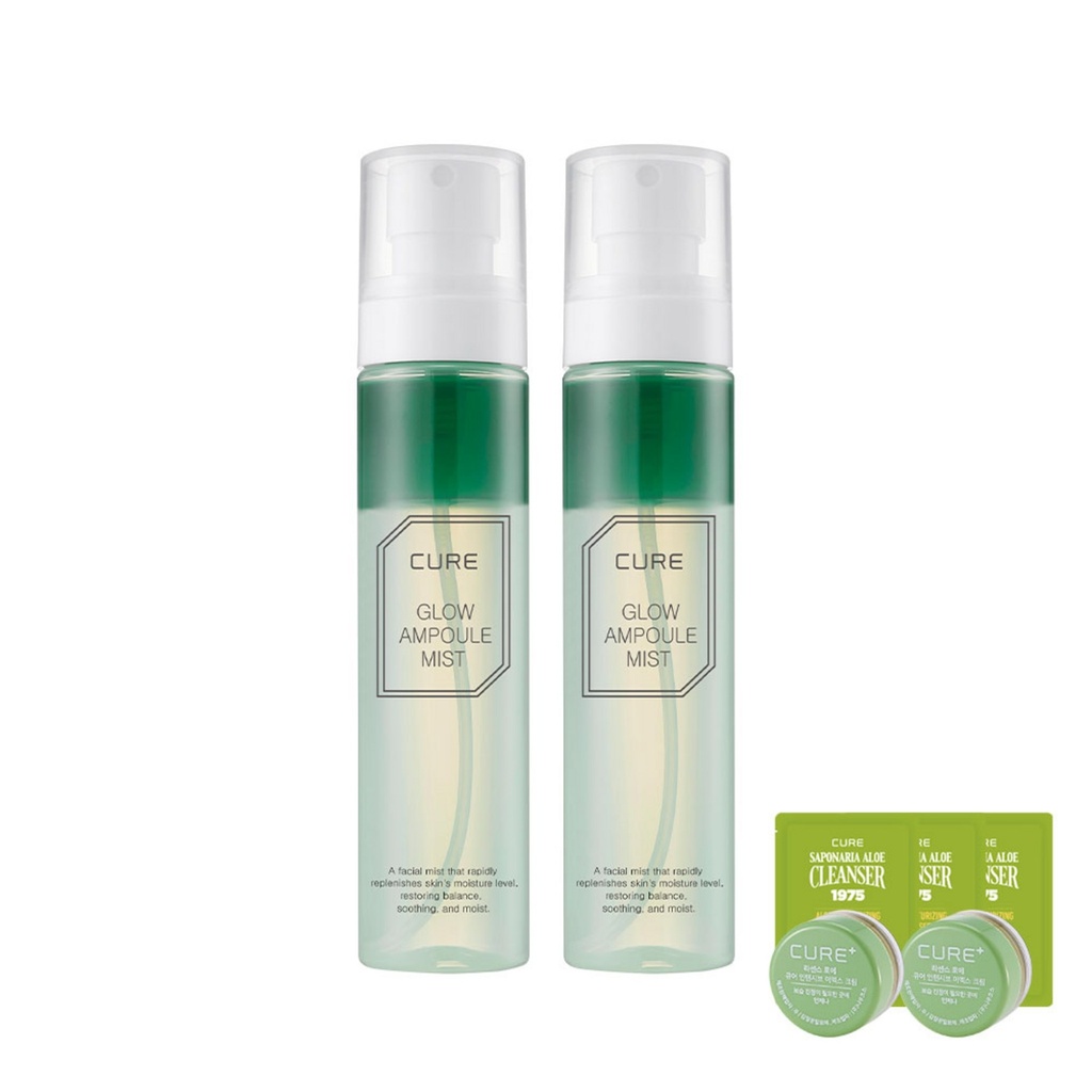 Kim Jung Moon Aloe Cure Glow Ampoule Mist 100ml x 2p + Experience Kit