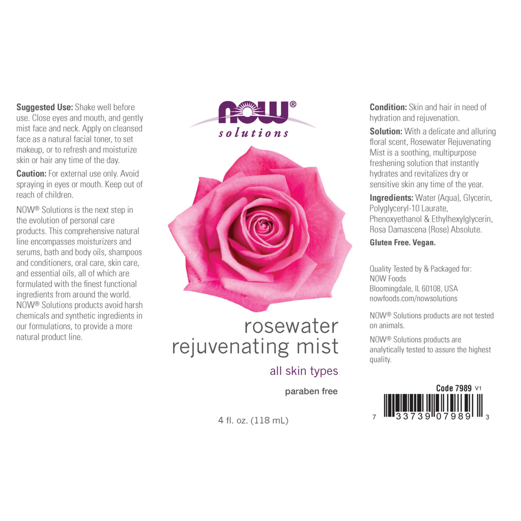 Now Foods Rose Water Rejuvenating Mist All Skin Type