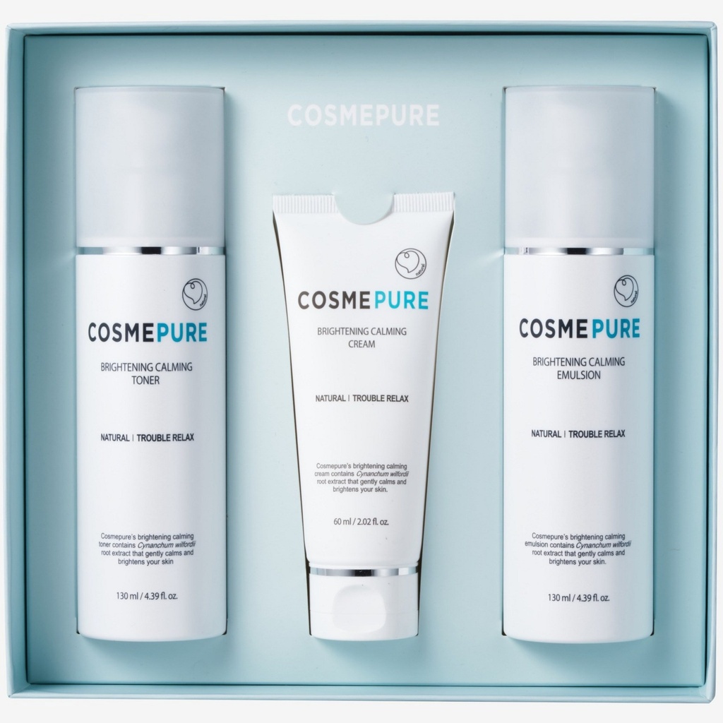 (Soothing Whitening) Cosme Pure Brightening Calming Set / Toner Emulsion Cream 3-piece Set