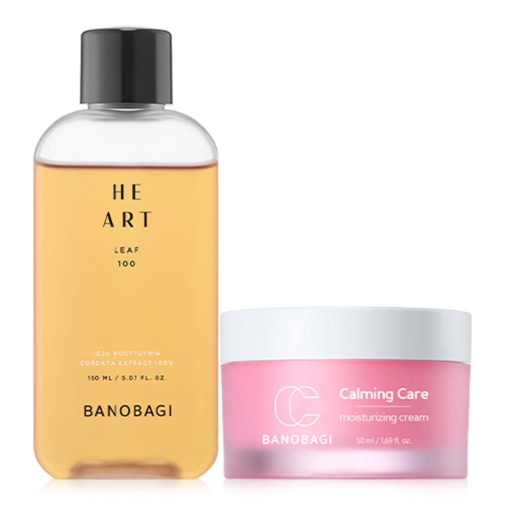 Banobagi Heart Lip Bag Essence 150ml + Calming Care Moisturizing Cream 50ml