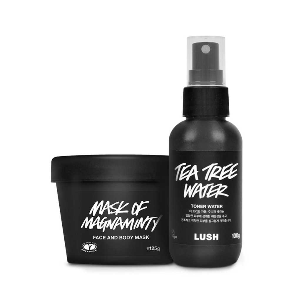 Lush Skincare Mask of Magnaminty Face & Body Mask 125g + Tea Tree Water Toner 100g Set