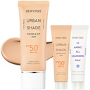 Dewytree Urban Shade Cover & Fit Sun Cream SPF50+ PA++++ 40ml + 10ml + Cleansing Milk 10ml Set