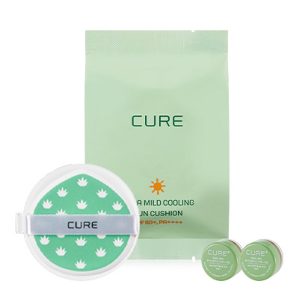 Kim Jung Moon Aloe Cure Cooling Sun Cushion Refill SPF50+ PA++++ + Mini 2X Cream 3.5g x 2p Set