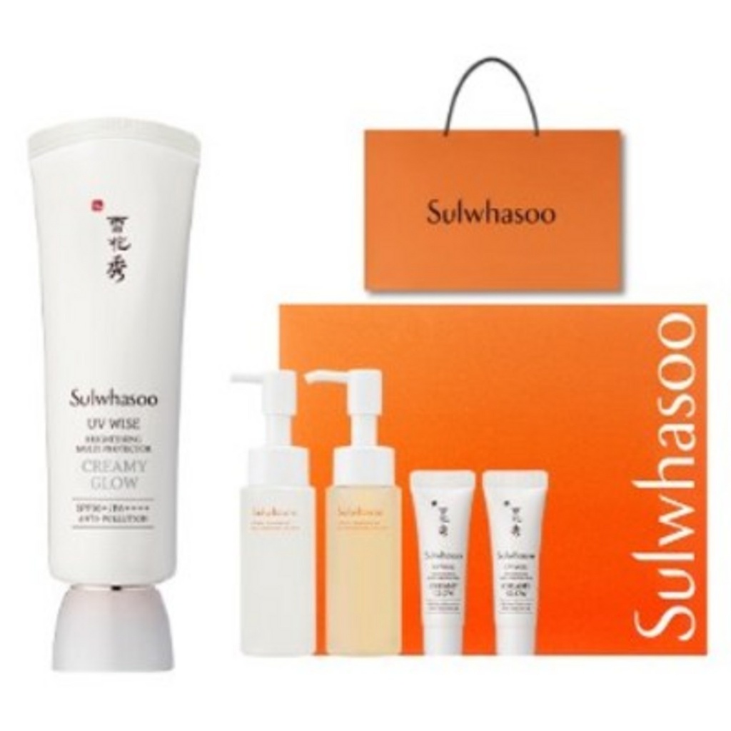 Sulwhasoo Whitening Cream NO.1 Creamy Glow 50ml + 20ml + Gentle Foam + Gentle Oil Special Set + Shopping Bag