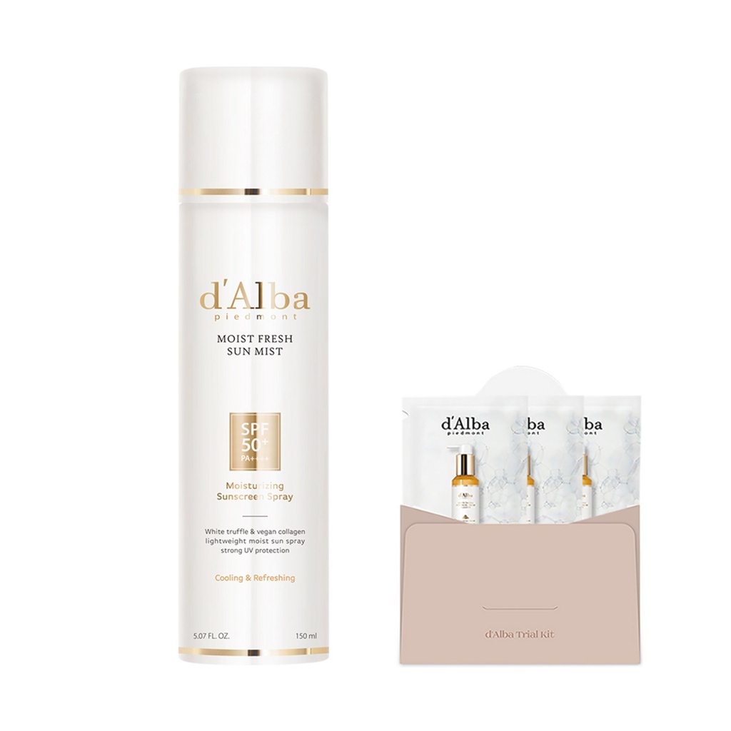 Dalba Moist Fresh Sun Mist SPF50+ PA++++ 150ml + White Truffle Return Oil Cream Cleanser 3ml x 3p Set