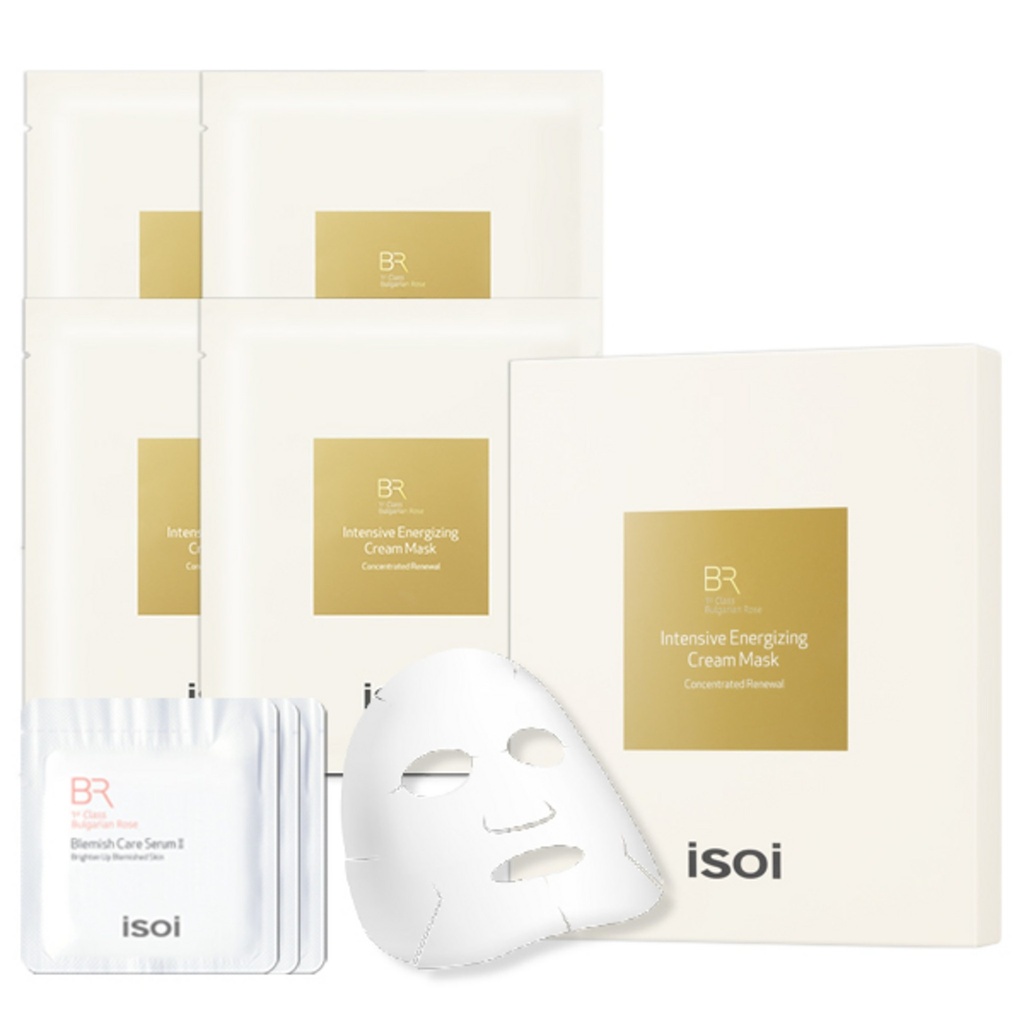 ISOI Bulgarian Rose Intensive Energizing Cream Core Firming Mask 23ml x 4p + 3 trial components sent randomly