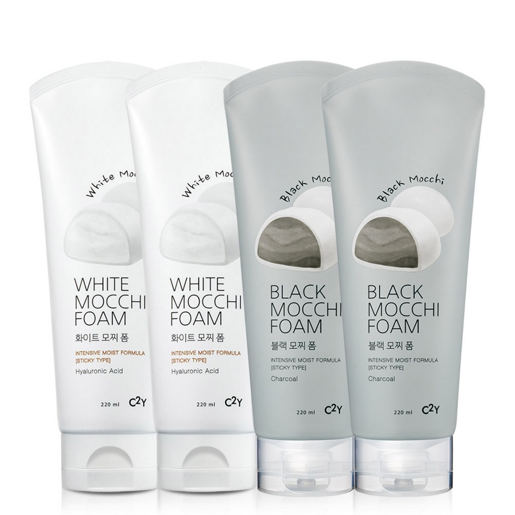 See2Y Mochi Cleansing Foam White 220ml + Black 220ml Set