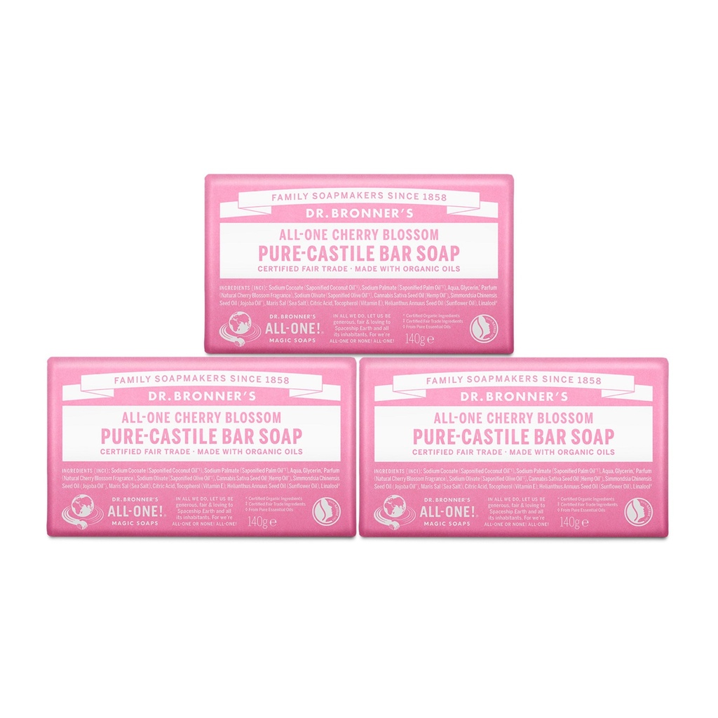 Dr. Bronner's Cherry Blossom Pure Castile Bar Soap