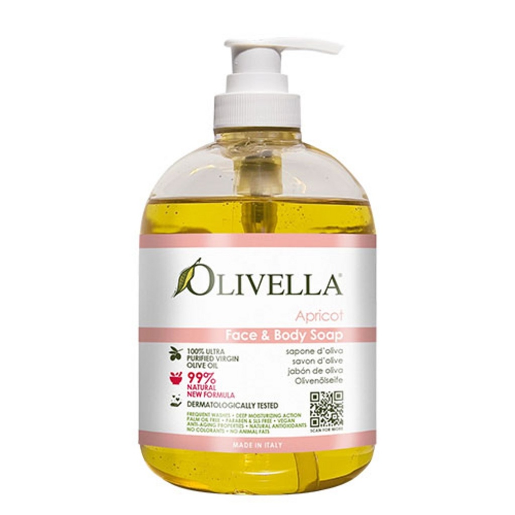 Olivella Face & Body Liquid Soap Apricot 500ml