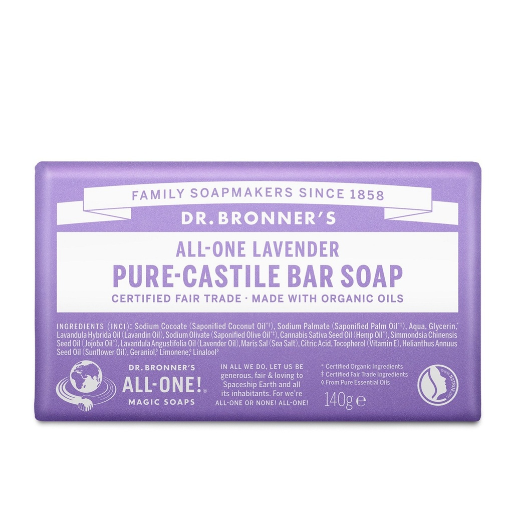 Dr. Bronner's Lavender Pure Castile Bath Soap 140g