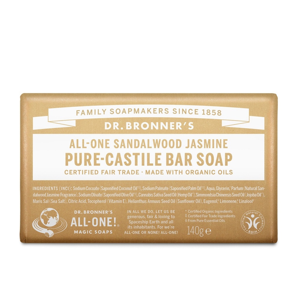 Dr. Bronner's Sandalwood Jasmine Pure Castile Bath Soap 140g