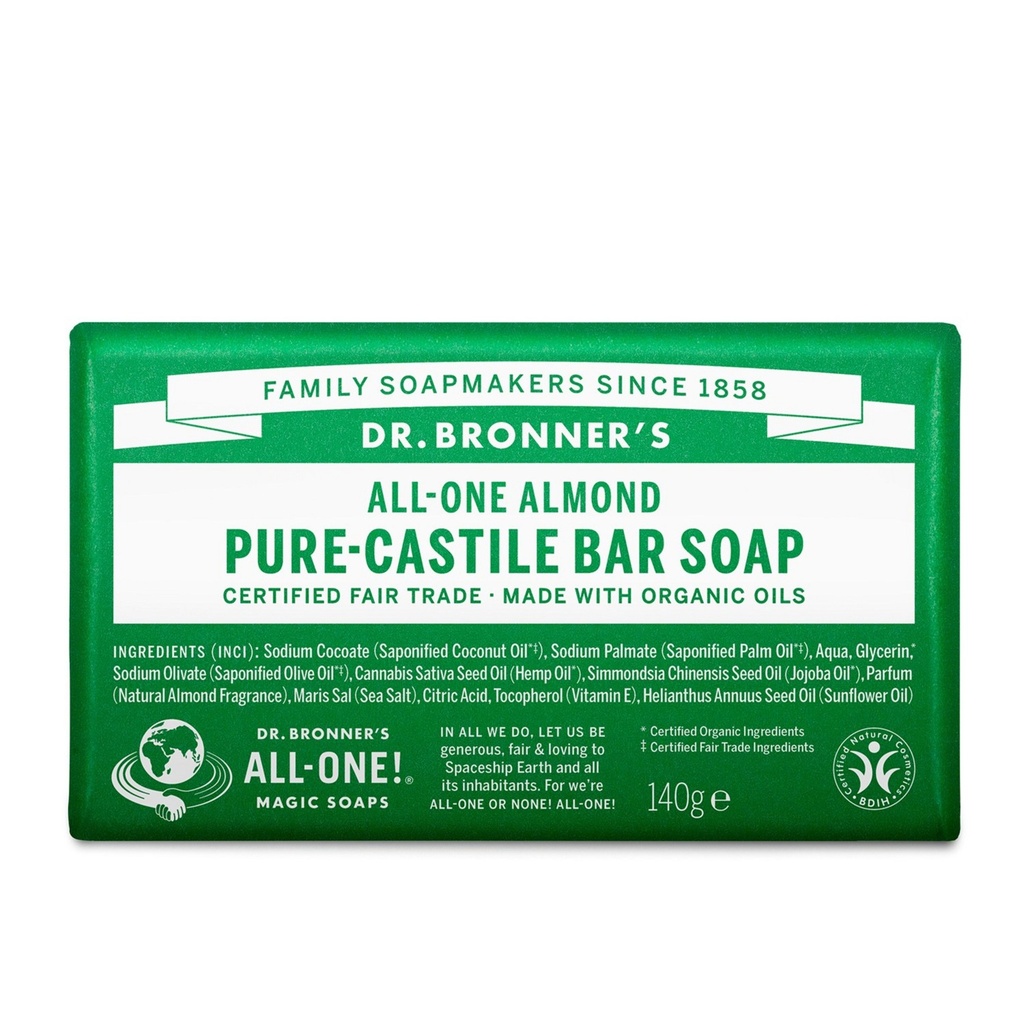 Dr. Bronner's Almond Pure Castile Bath Soap 140g