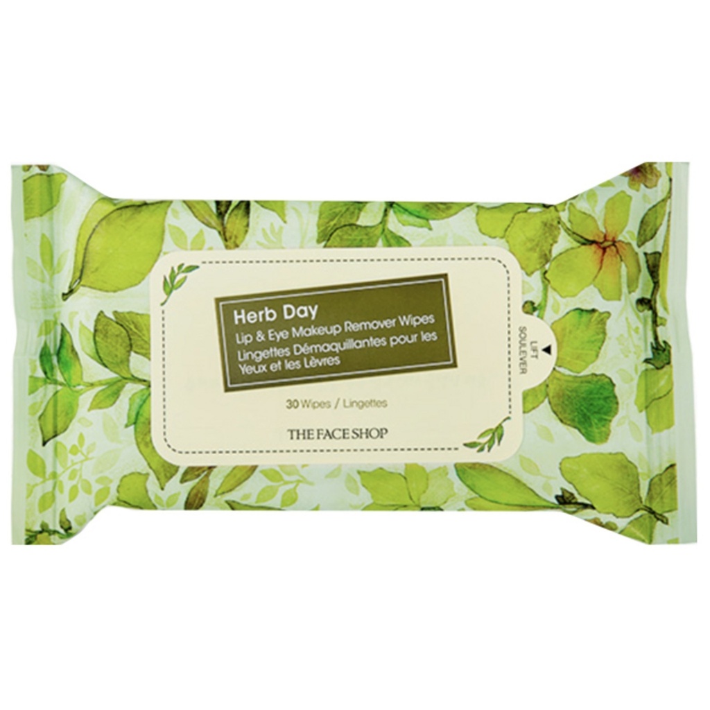 THE FACE SHOP Herb Day Lip & Eye Remover Tissue