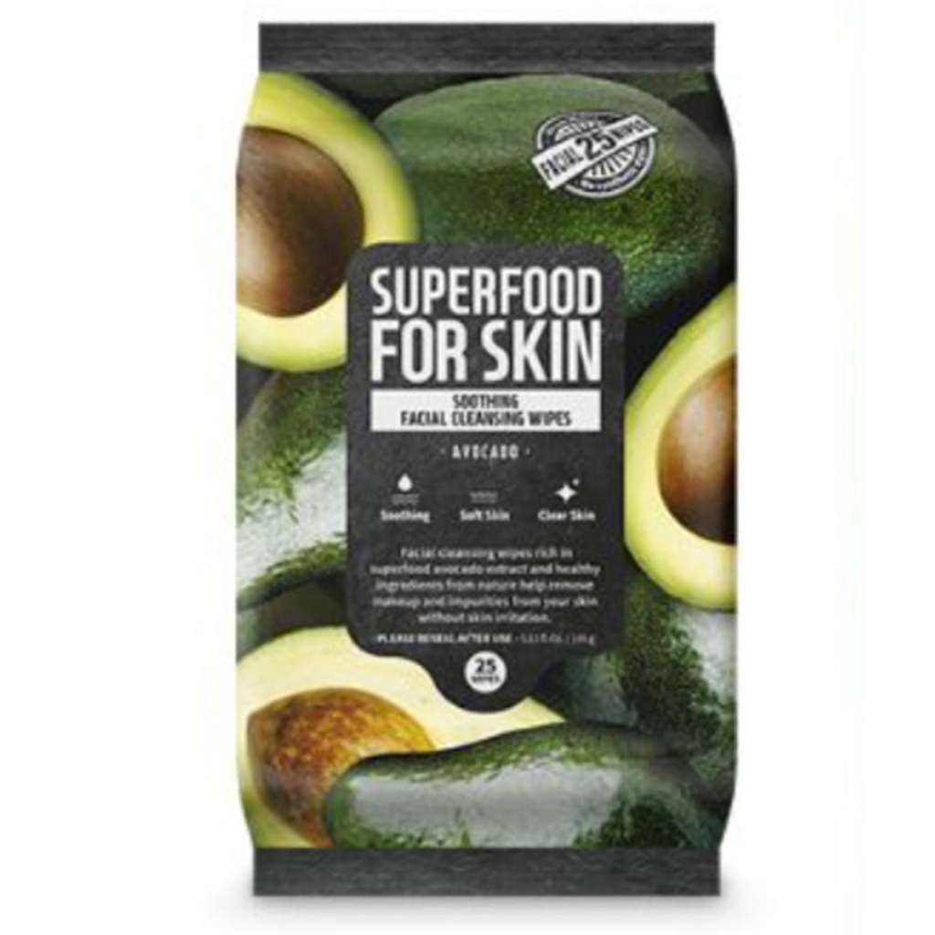 Farmskin Superfood Facial Cleansing Wipes Avocado