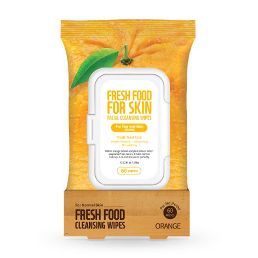 Farmskin Fresh Food For Skin Cleansing Wipes Orange