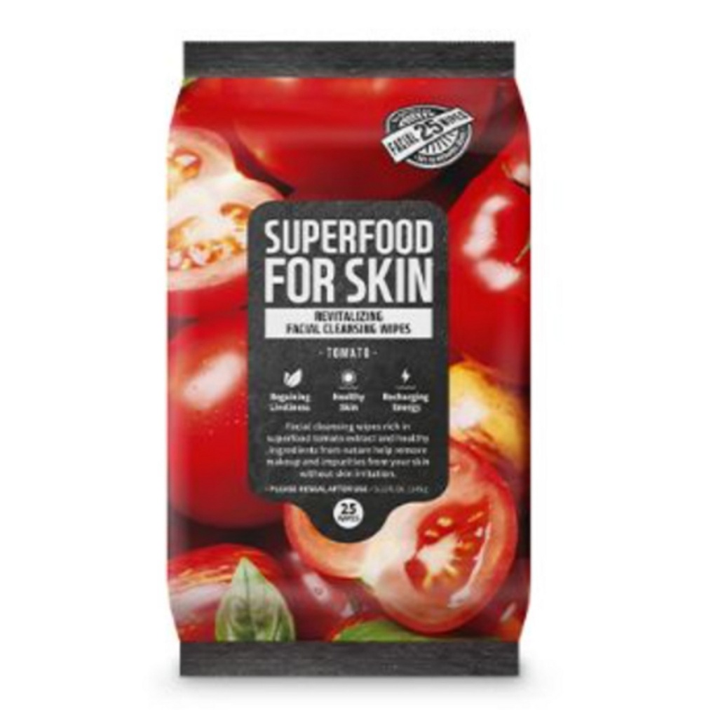 Farmskin Superfood Facial Cleansing Wipes Tomato