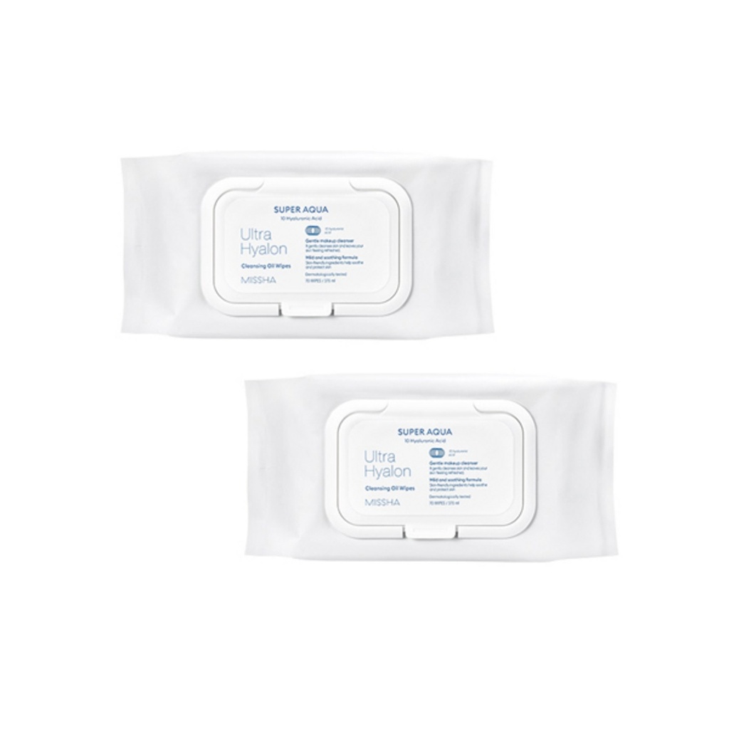 [2 Pack Special] Missha Super Aqua Ultra Hyalon Cleansing Oil Tissue Cap Type Large Capacity