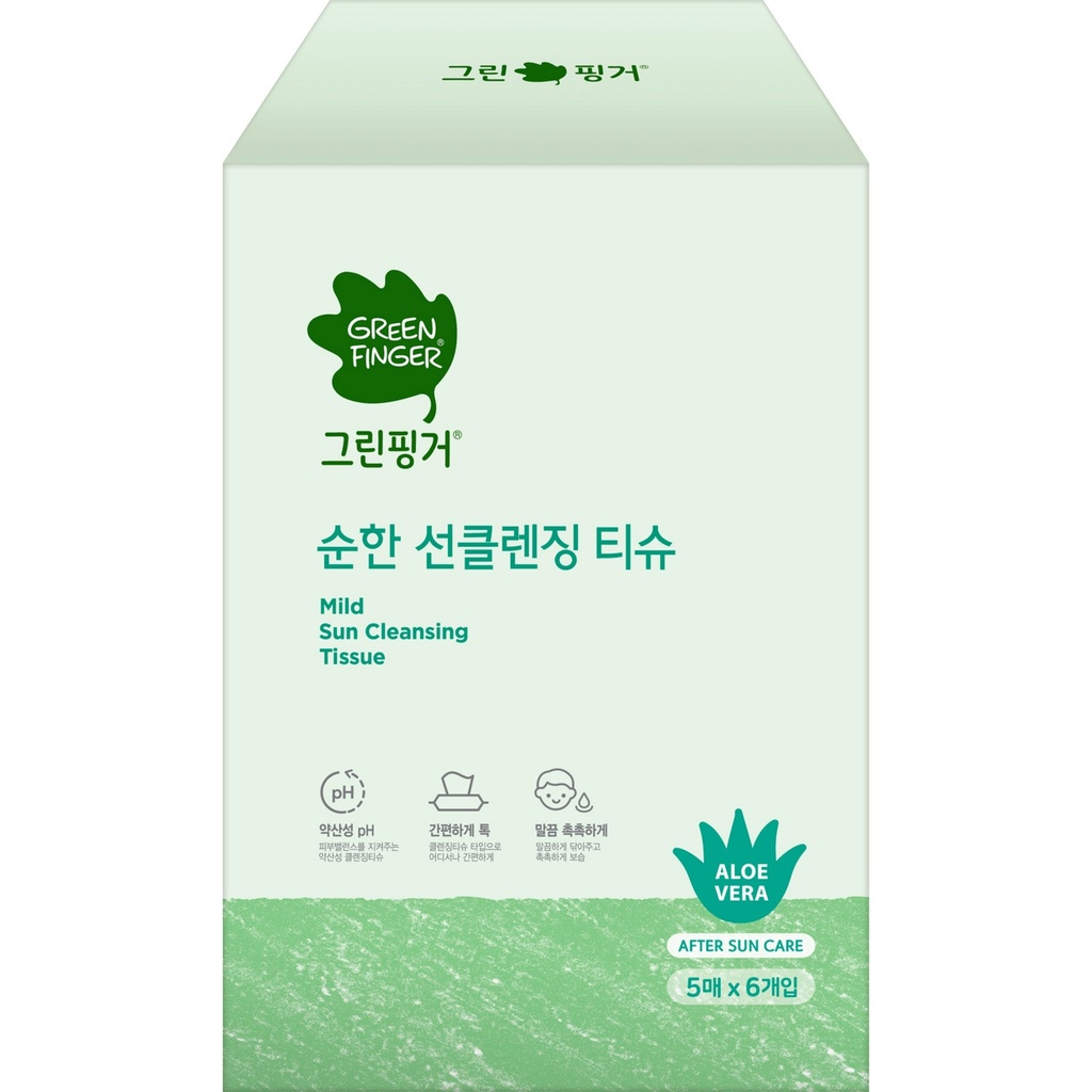 Green Finger Mild Sun Cleansing Tissue 5p