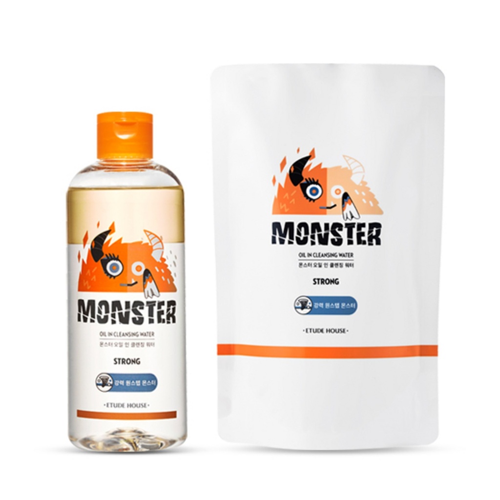 Etude Monster Oil In Cleansing Water Original 300ml + Refill 300ml Set