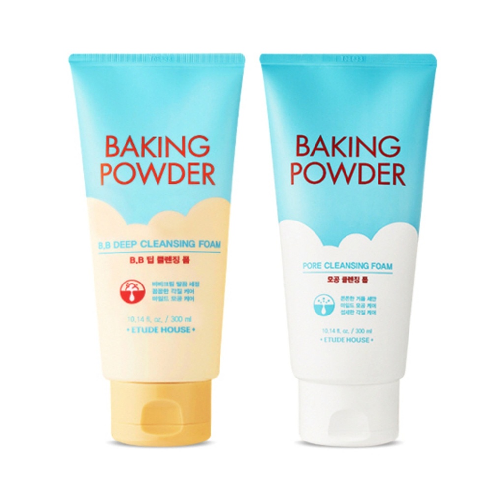 Etude House Baking Powder BB Deep Cleansing Foam 300ml + Pore Cleansing Foam 300ml Set