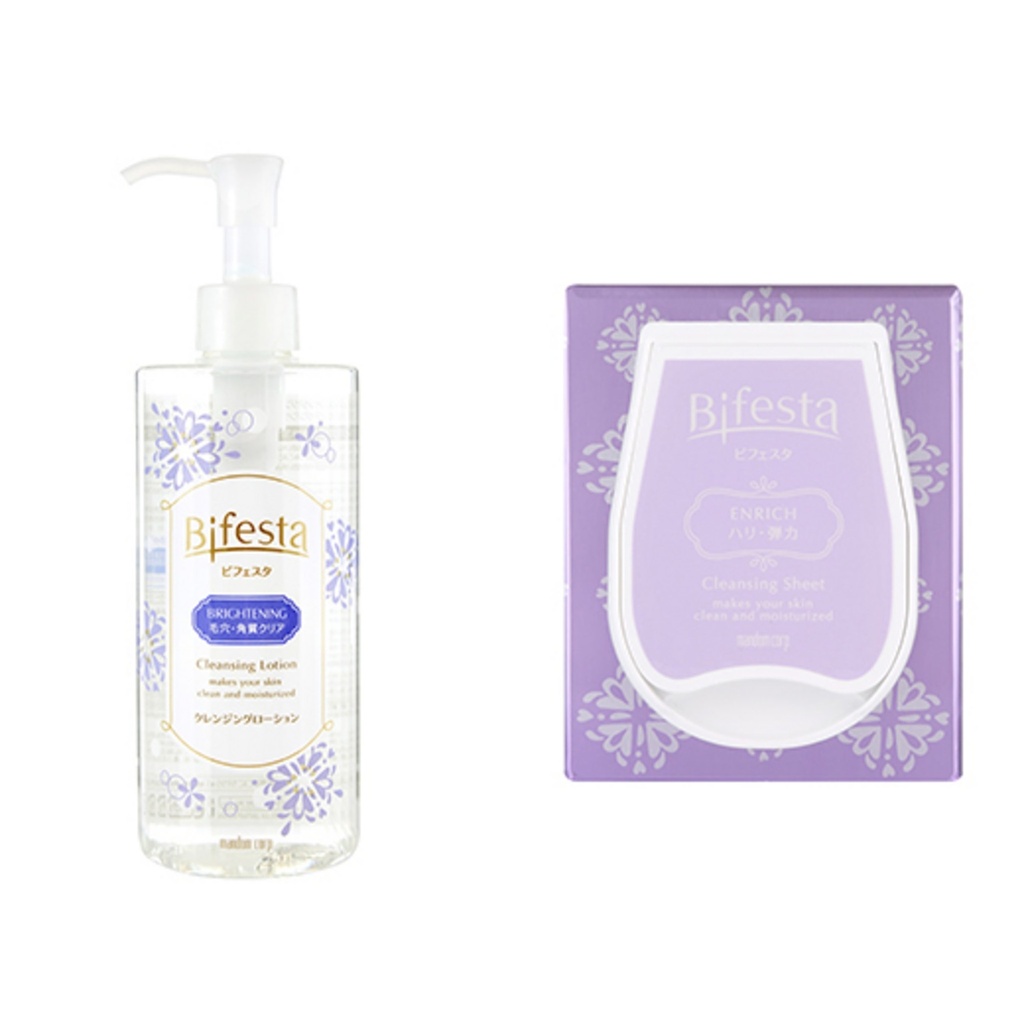 Bifesta Cleansing Water Brightening + Cleansing Sheet Coenzyme Q10