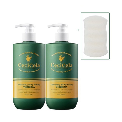 [SKU_2ZVIR1S_6N4IYXV] Ceci Cella Body Peeling Gel 500ml 2pcs + Konjac [Large] White