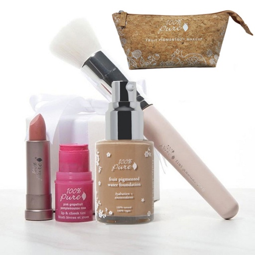 [SKU_1TYUSY_5ITD1M] 100% Pure Fruit Pigmented Makeup Pouch Set Toffee