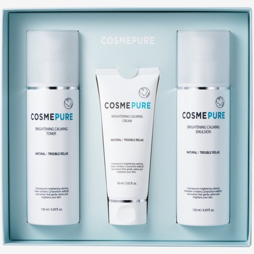 [SKU_2X3I8R2_65EYLBJ] (Soothing Whitening) Cosme Pure Brightening Calming Set / Toner Emulsion Cream 3-piece Set