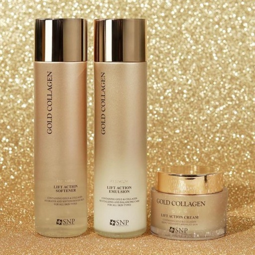 [SKU_2YROXS2_6G328GR] SNP Premium Gold Collagen Lift Action Skin (Softener) Lotion (Emulsion) Cream Special Set