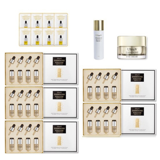 [SKU_2SCJZ87_550Q6QG] Ultra V Idebenone Signature Ampoule White 8ml x 20p + Essence + Eye Cream + Signature Ampoule Pouch 8p Set