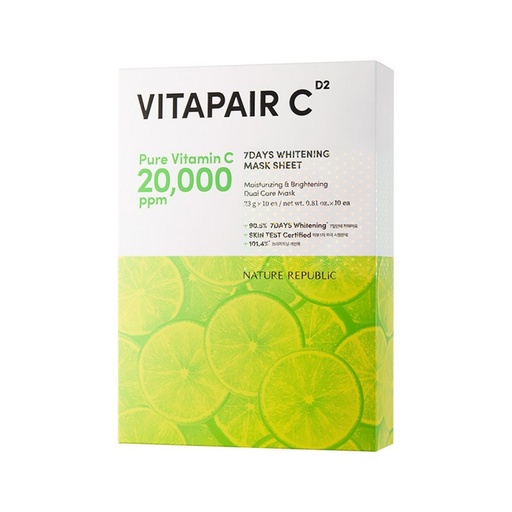 [SKU_313X8C3_6UM5V1K] Nature Republic Vitapair C 7 Day Whitening Mask Sheet (10 sheets)